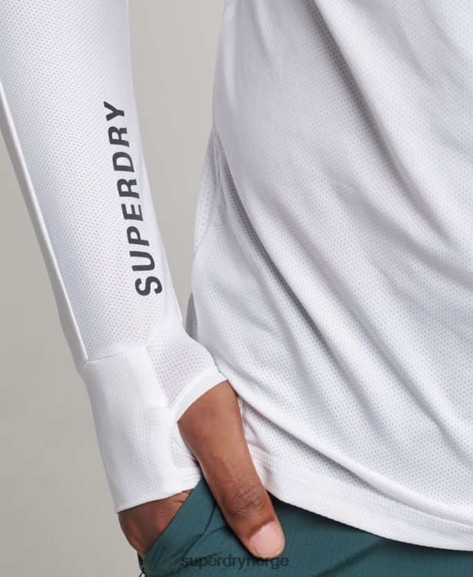 Superdry hvit klær 86P46D5388 kjøre langermet topp menn