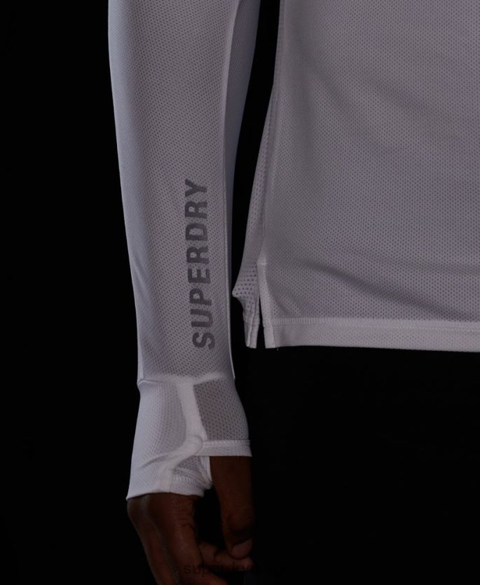 Superdry hvit klær 86P46D5388 kjøre langermet topp menn