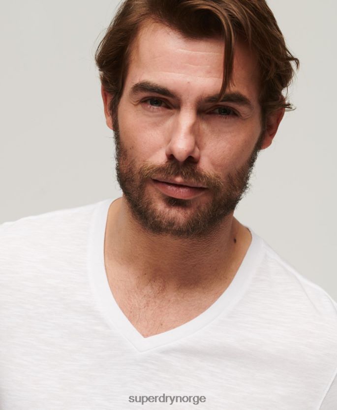 Superdry hvit klær 86P46D70 t-skjorte med v-hals menn