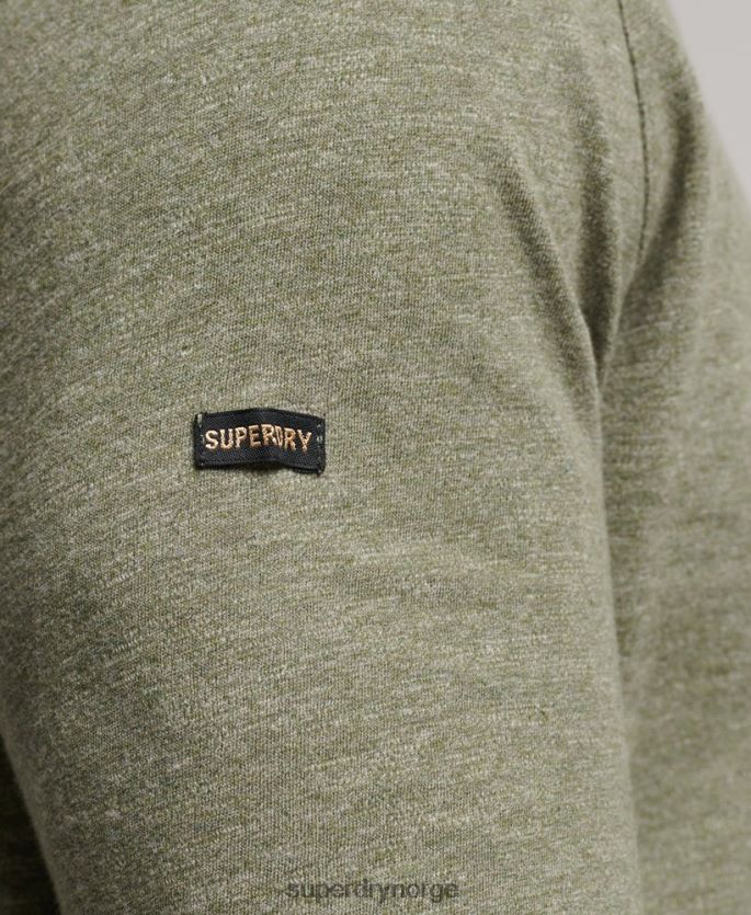 Superdry kaki klær 86P46D1541 langermet slub jersey topp menn