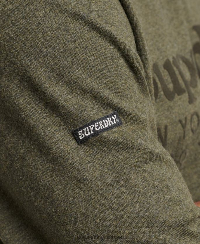 Superdry kaki klær 86P46D1569 venue tonal logo langermet topp menn