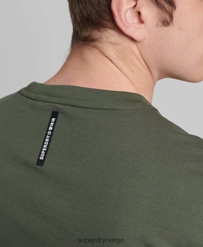Superdry kaki klær 86P46D4881 teknisk løs t-skjorte menn