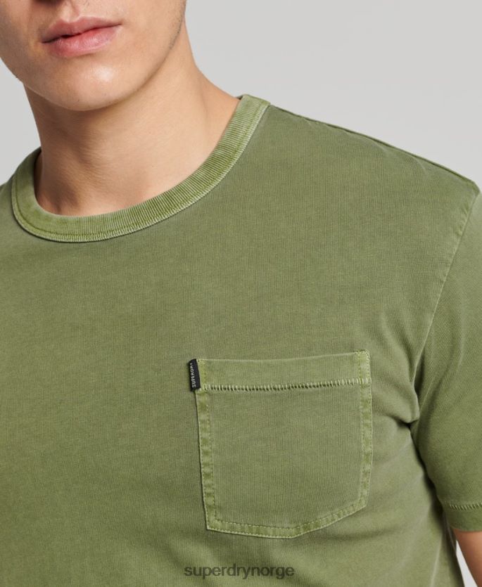 Superdry kaki klær 86P46D4946 vintage surfer ranchero t-skjorte i økologisk bomull menn