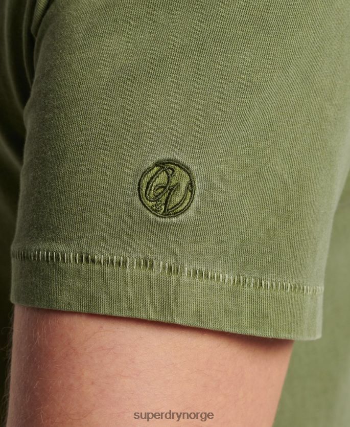 Superdry kaki klær 86P46D4946 vintage surfer ranchero t-skjorte i økologisk bomull menn