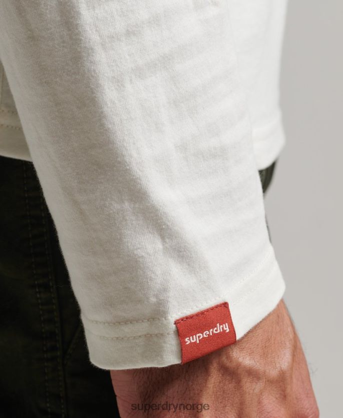 Superdry krem klær 86P46D1495 vintage logo neon langermet topp menn