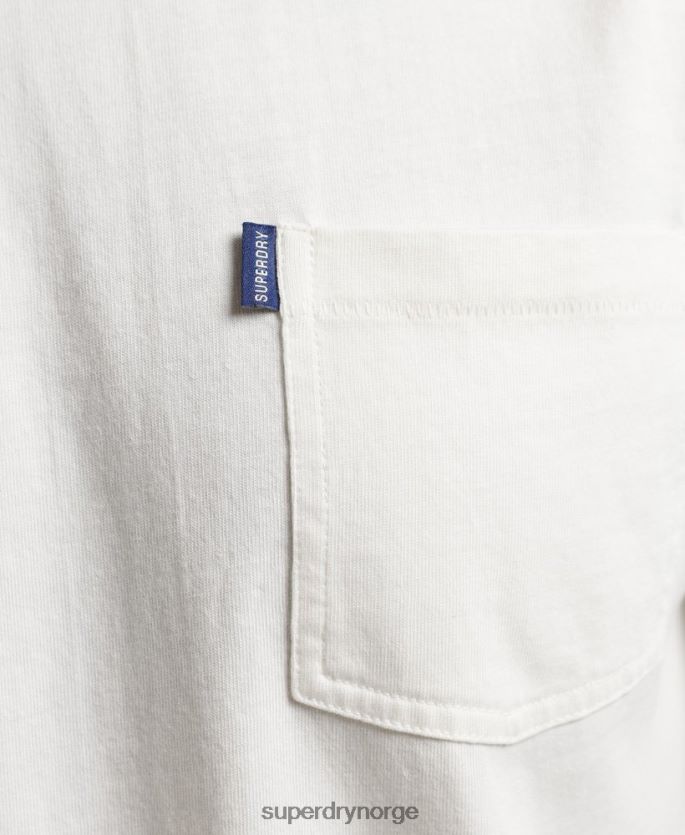 Superdry krem klær 86P46D4798 t-skjorte med lommer i økologisk bomull menn