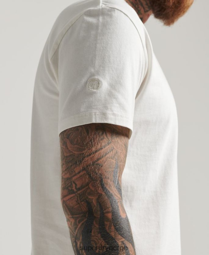 Superdry krem klær 86P46D4798 t-skjorte med lommer i økologisk bomull menn