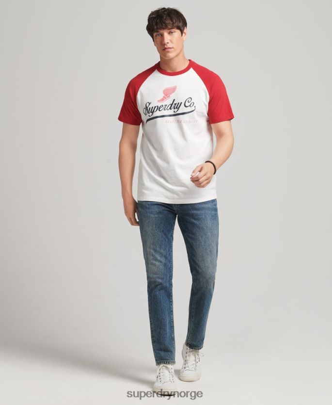 Superdry krem klær 86P46D4802 achilles grafisk raglan t-skjorte menn