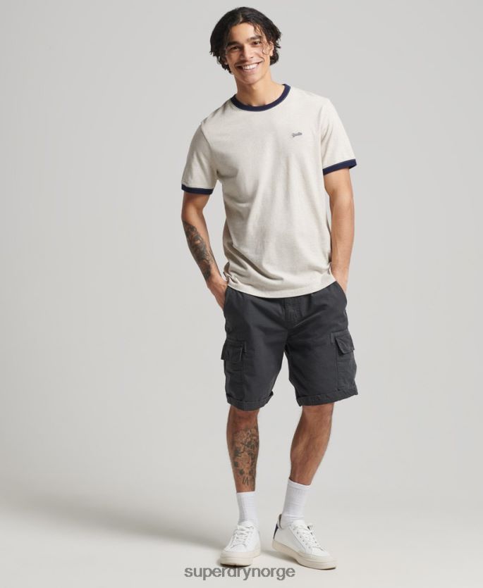 Superdry krem klær 86P46D4883 organisk bomull essensielt logo ringer t-skjorte menn