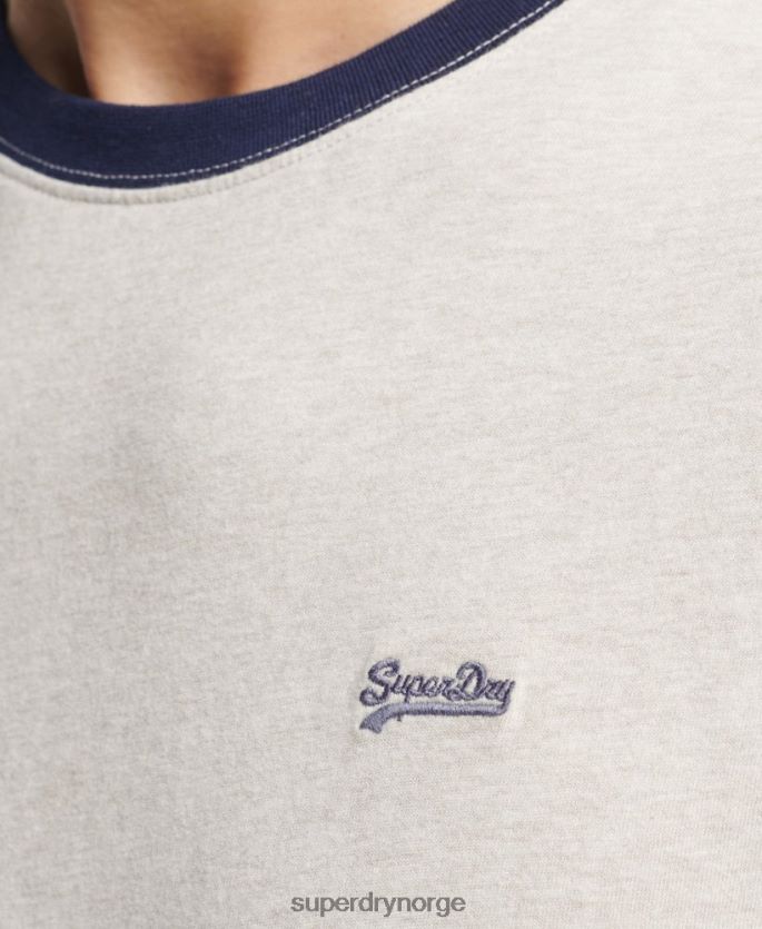 Superdry krem klær 86P46D4883 organisk bomull essensielt logo ringer t-skjorte menn