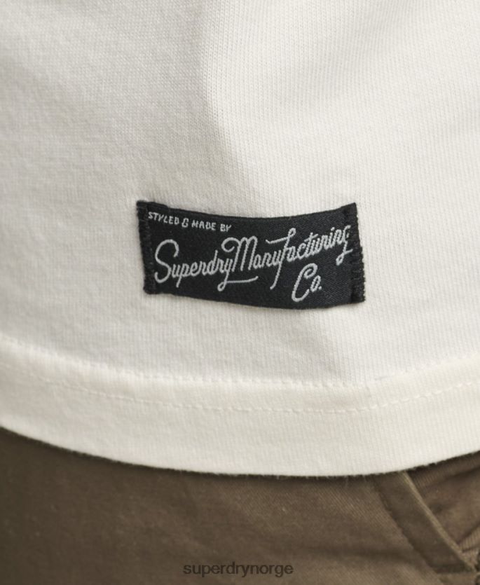 Superdry krem klær 86P46D4897 80-talls t-skjorte med logo med logo i sentrum menn