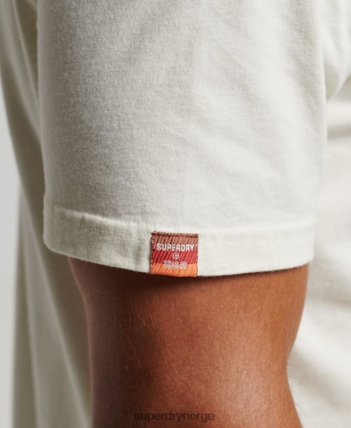 Superdry krem klær 86P46D4971 nostalgi script t-skjorte menn