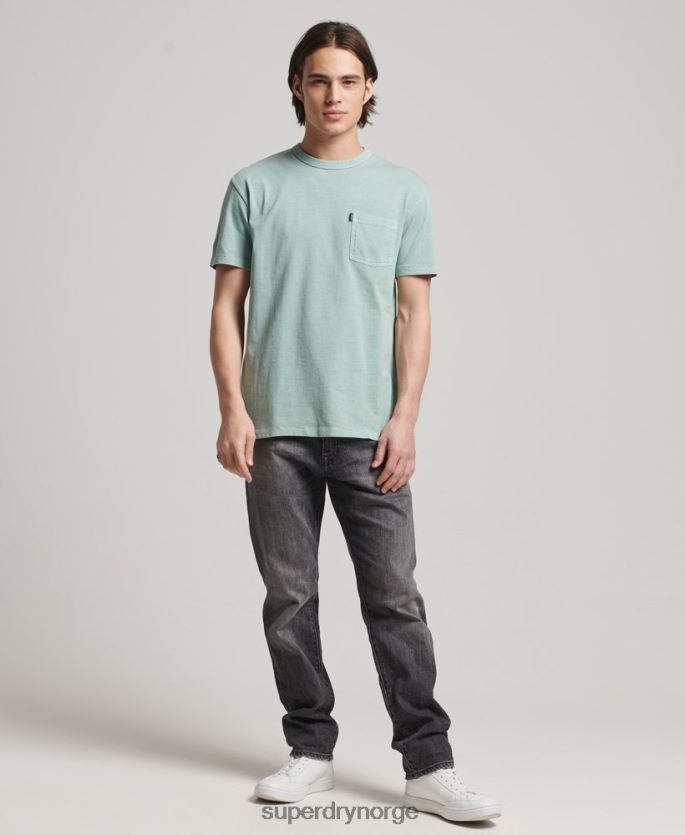 Superdry lyse blå klær 86P46D4886 vintage surfer ranchero t-skjorte i økologisk bomull menn