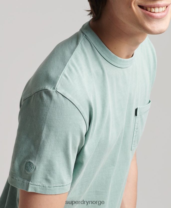 Superdry lyse blå klær 86P46D4886 vintage surfer ranchero t-skjorte i økologisk bomull menn