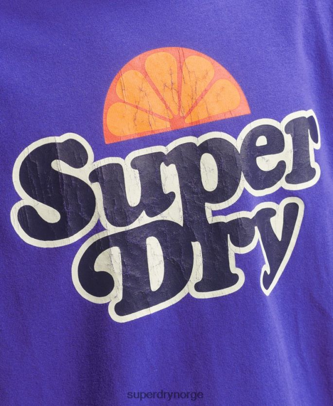 Superdry lyse blå klær 86P46D4900 cooper retro grafisk t-skjorte fra 70-tallet menn