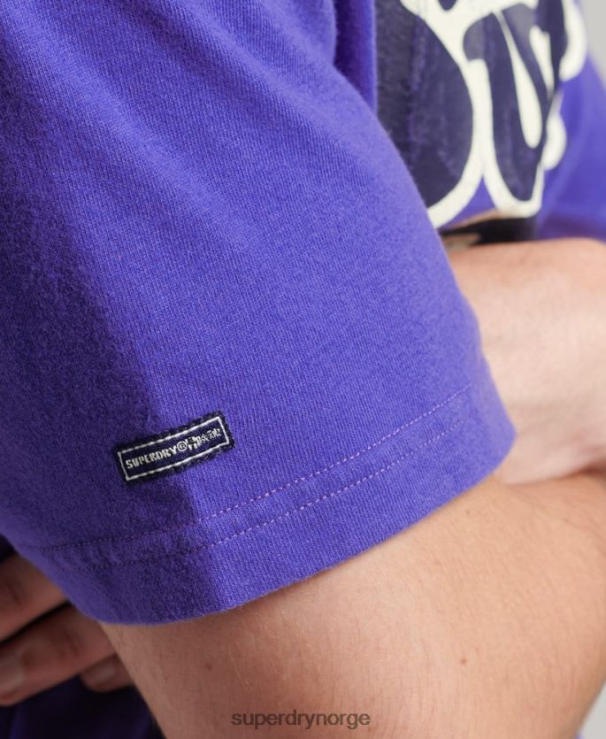 Superdry lyse blå klær 86P46D4900 cooper retro grafisk t-skjorte fra 70-tallet menn