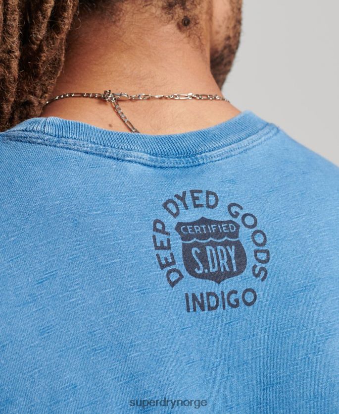 Superdry lyse blå klær 86P46D4921 vintage veggskilt t-skjorte menn