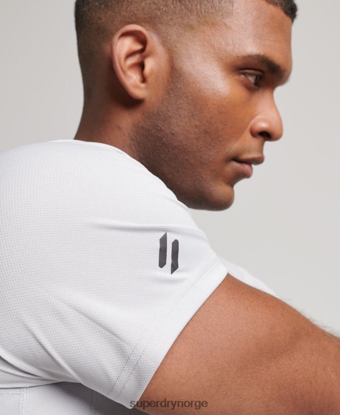 Superdry lysegrå klær 86P46D1421 train active grafisk kortermet t-skjorte menn