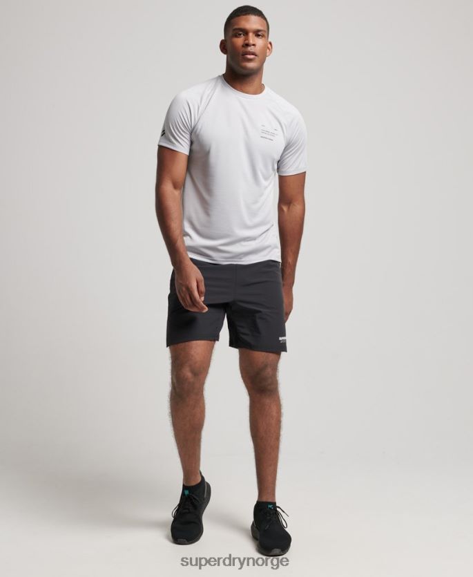 Superdry lysegrå klær 86P46D1421 train active grafisk kortermet t-skjorte menn