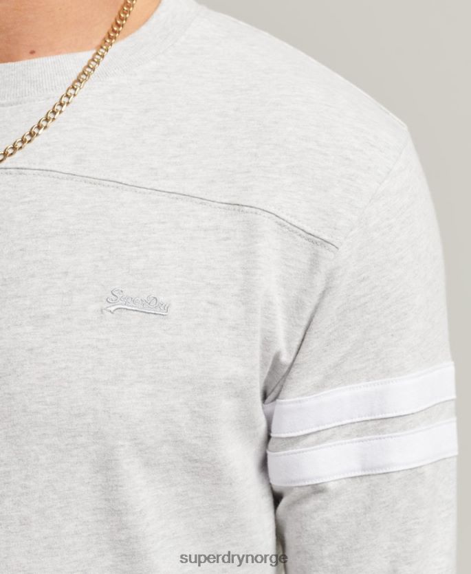 Superdry lysegrå klær 86P46D1509 vintage-logo-quarterback-topp i økologisk bomull menn