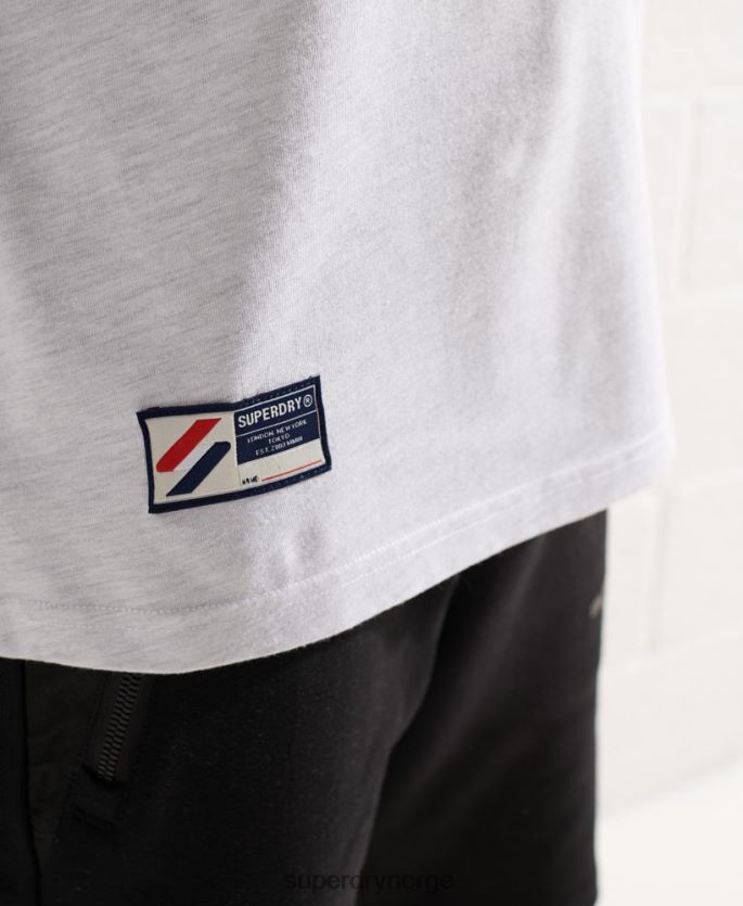 Superdry lysegrå klær 86P46D1551 varsity bue langermet topp menn