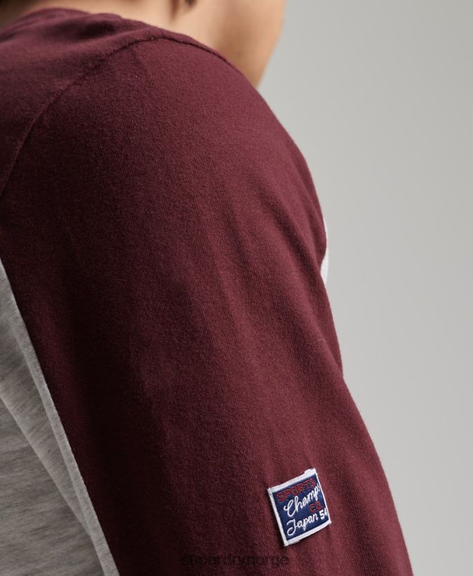 Superdry lysegrå klær 86P46D1591 vintage logo college langermet topp menn