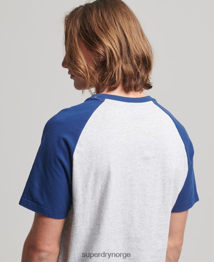Superdry lysegrå klær 86P46D19 vintage home run raglan t-skjorte menn