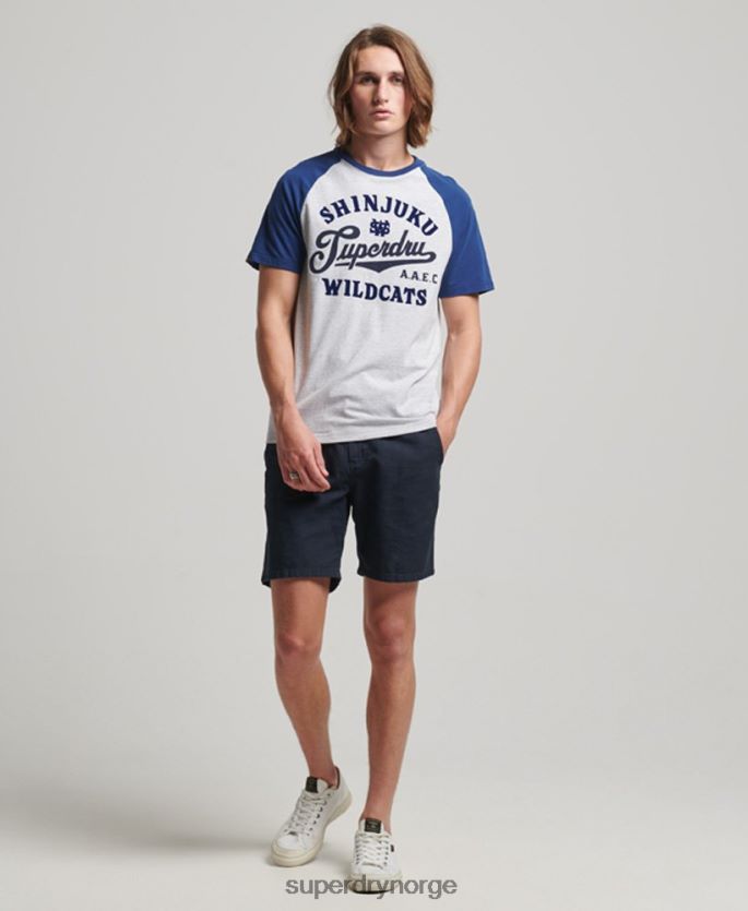 Superdry lysegrå klær 86P46D19 vintage home run raglan t-skjorte menn