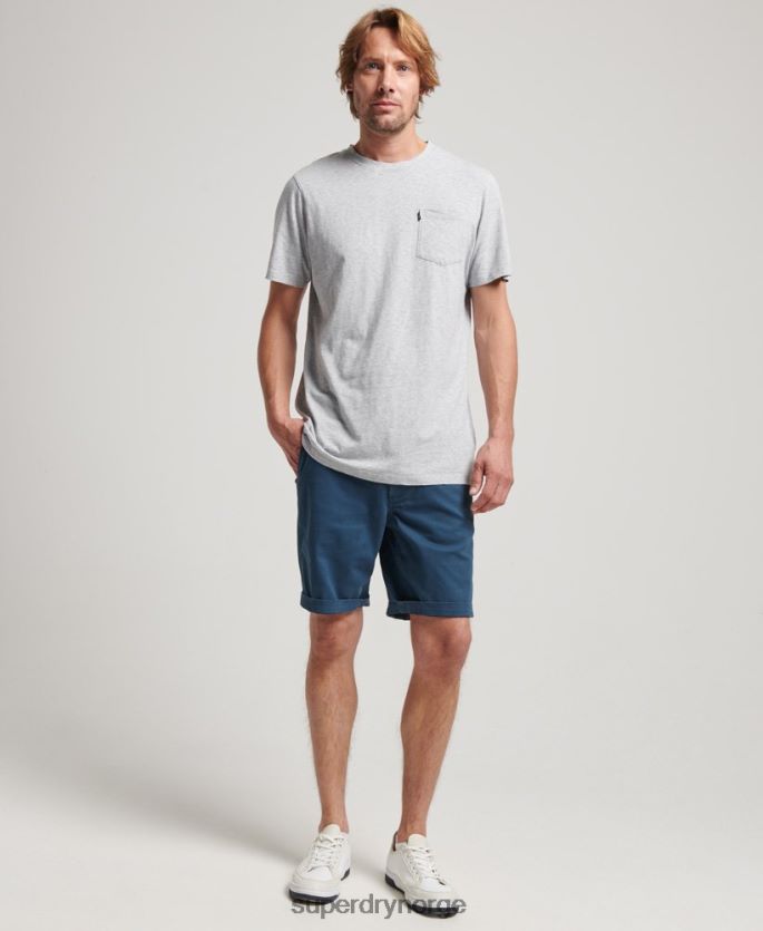 Superdry lysegrå klær 86P46D4800 t-skjorte med lommer i økologisk bomull menn