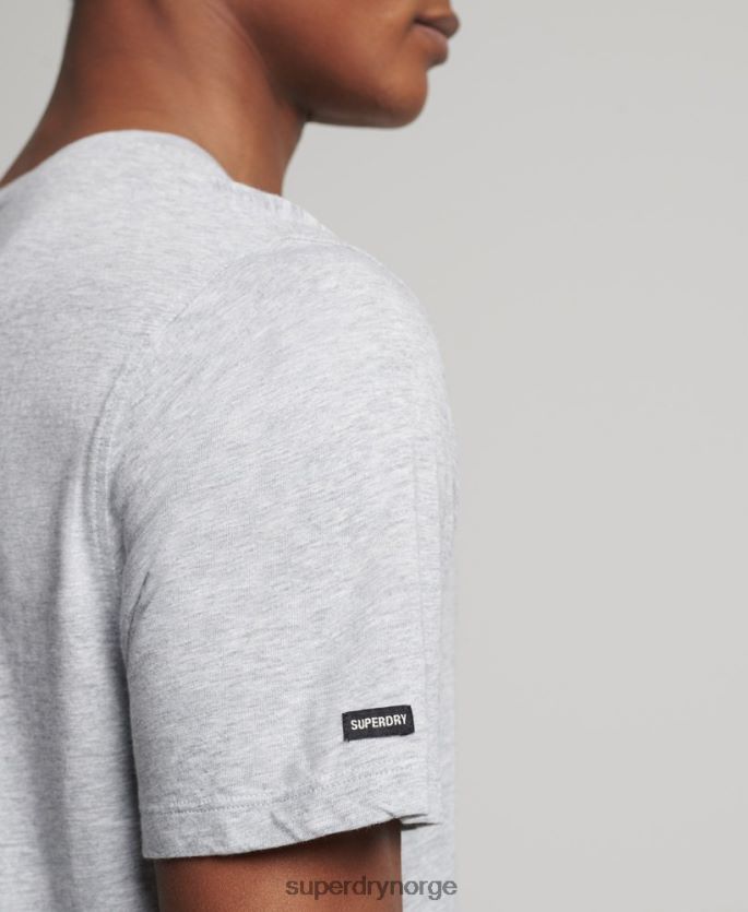 Superdry lysegrå klær 86P46D4833 t-skjorte med rund hals i økologisk bomull menn