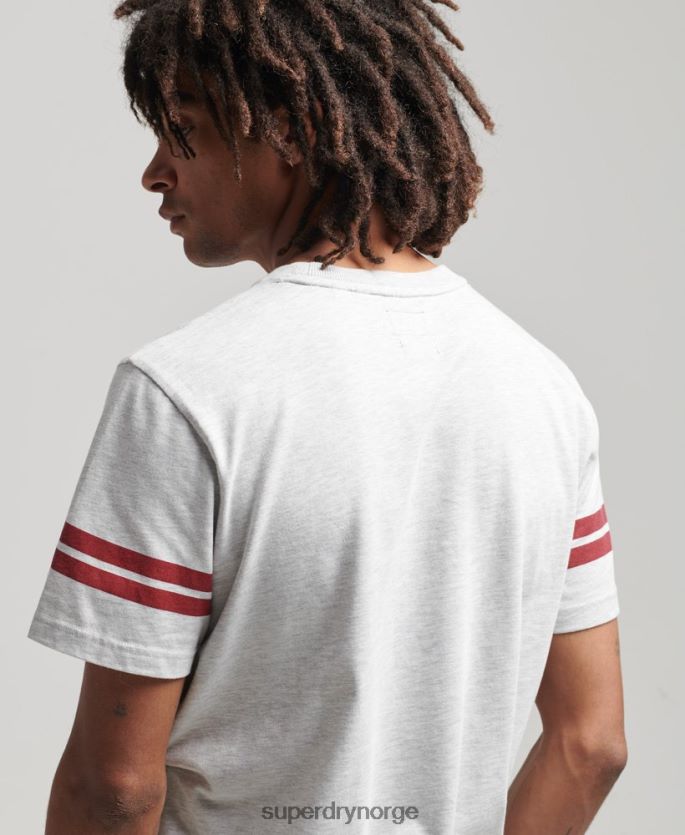 Superdry lysegrå klær 86P46D4838 grafisk t-skjorte for atletisk college menn