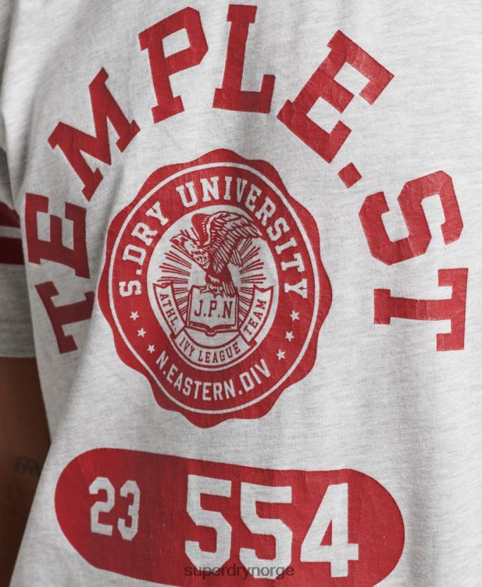 Superdry lysegrå klær 86P46D4838 grafisk t-skjorte for atletisk college menn