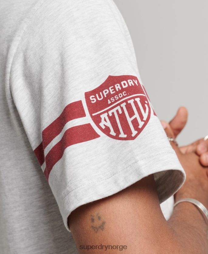 Superdry lysegrå klær 86P46D4838 grafisk t-skjorte for atletisk college menn