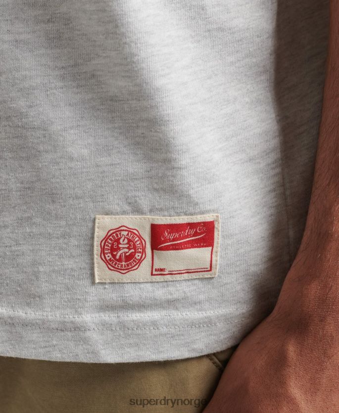 Superdry lysegrå klær 86P46D4838 grafisk t-skjorte for atletisk college menn