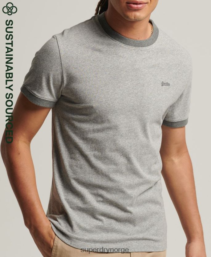 Superdry lysegrå klær 86P46D4898 organisk bomull essensielt logo ringer t-skjorte menn