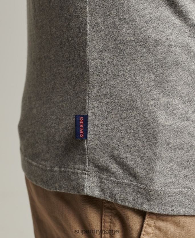 Superdry lysegrå klær 86P46D4898 organisk bomull essensielt logo ringer t-skjorte menn
