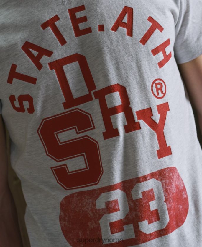 Superdry lysegrå klær 86P46D4966 klassisk friidrett t-skjorte menn