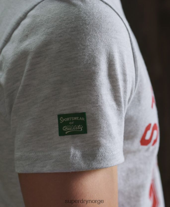 Superdry lysegrå klær 86P46D4966 klassisk friidrett t-skjorte menn