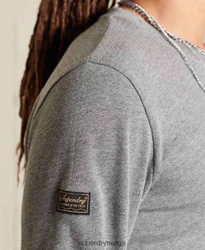 Superdry lysegrå klær 86P46D6470 Heritage mountain langermet topp menn