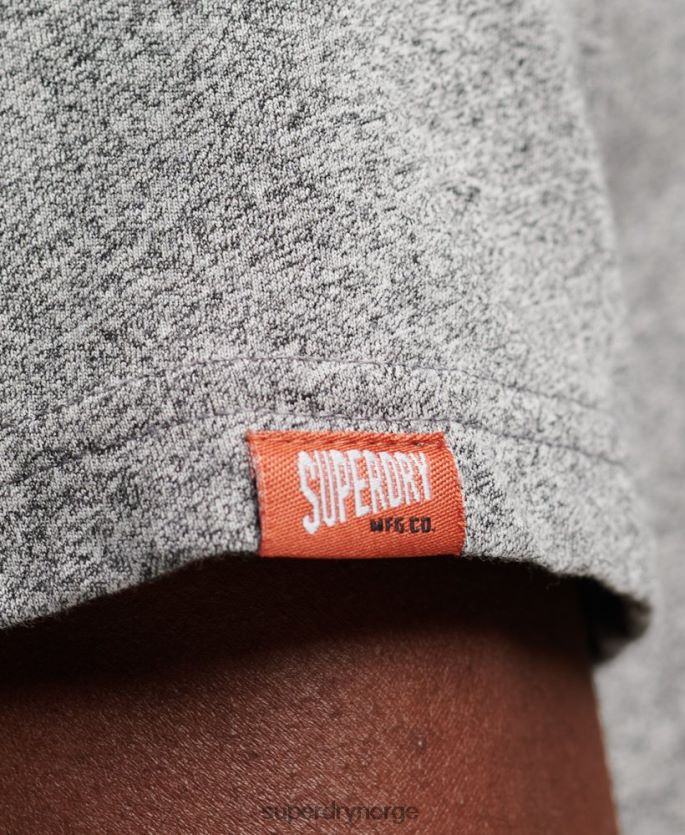 Superdry lysegrå klær 86P46D74 vintage logobutikk preget t-skjorte menn