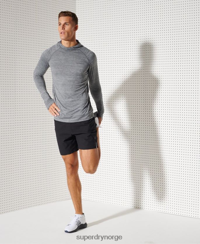 Superdry mørk grå klær 86P46D1439 løpe hette mellomlag topp menn