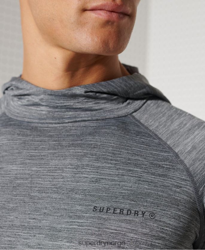 Superdry mørk grå klær 86P46D1439 løpe hette mellomlag topp menn