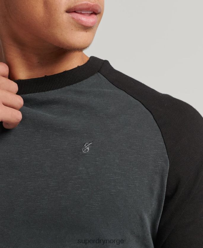 Superdry mørk grå klær 86P46D1506 overfarget langermet baseballtopp menn