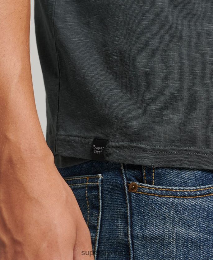 Superdry mørk grå klær 86P46D1506 overfarget langermet baseballtopp menn