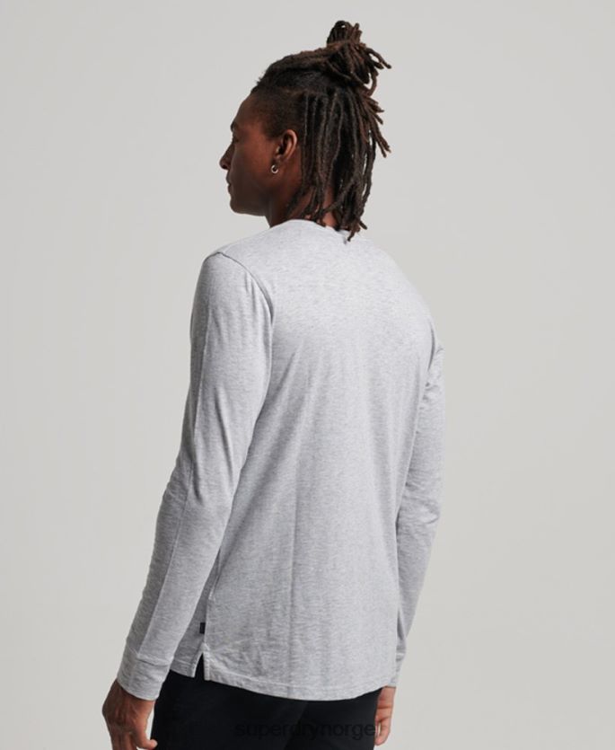 Superdry mørk grå klær 86P46D1510 langermet jersey henley topp menn