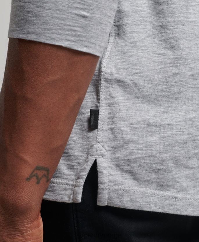 Superdry mørk grå klær 86P46D1510 langermet jersey henley topp menn