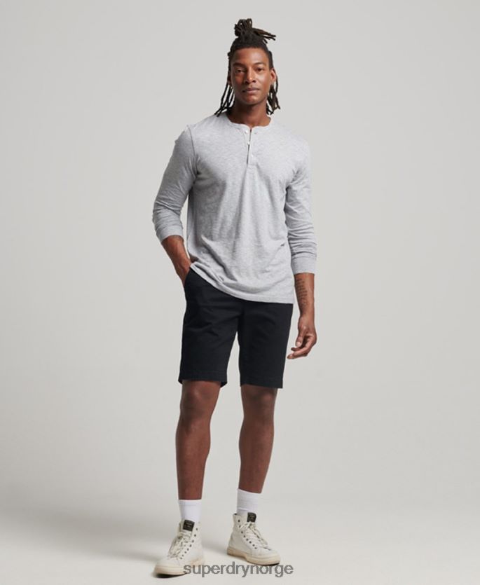 Superdry mørk grå klær 86P46D1510 langermet jersey henley topp menn