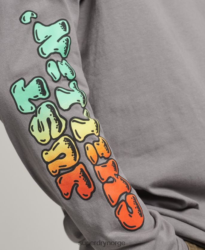 Superdry mørk grå klær 86P46D1519 inn i skogen langermet topp menn