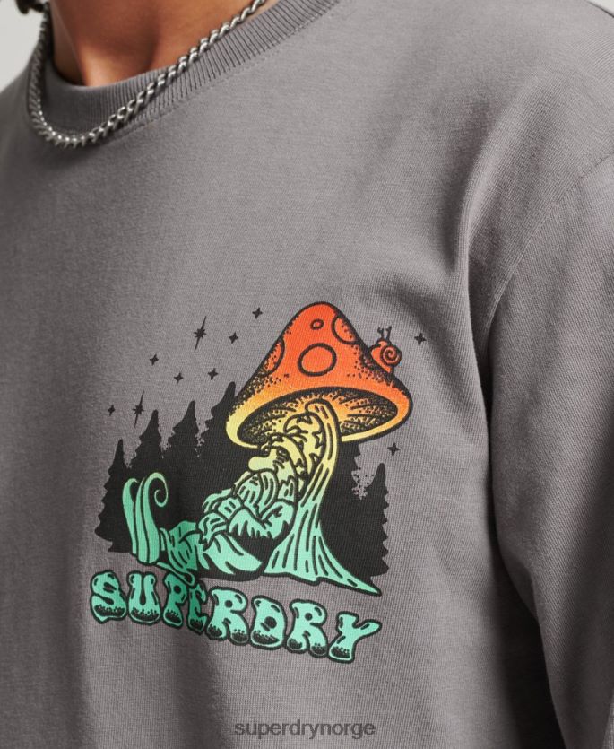 Superdry mørk grå klær 86P46D1519 inn i skogen langermet topp menn