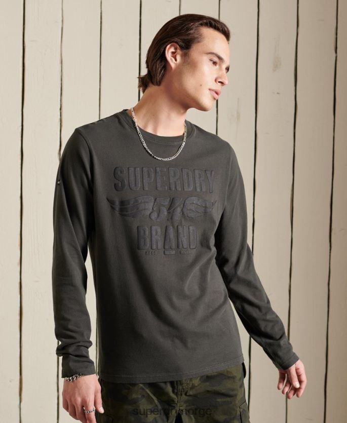 Superdry mørk grå klær 86P46D1579 black out langermet topp menn